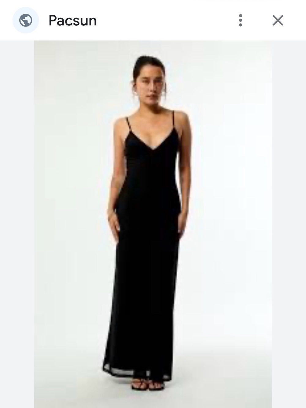 PacSun Beverly and Beck Black V‑Neck Mesh Maxi with Spaghetti Straps. NWT